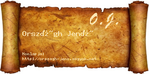 Országh Jenő névjegykártya
