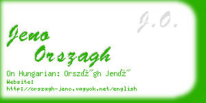 jeno orszagh business card